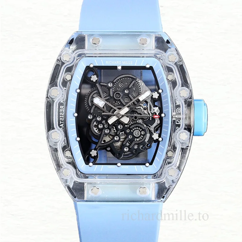 Richard Mille RM 055 Men Automatic Acrylic Transparent Dial Watch