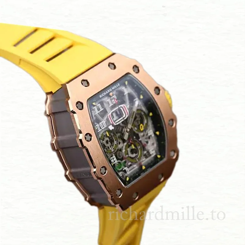 Richard Mille RM11-03 Men Automatic Transparent Dial Stainless Steel Watch