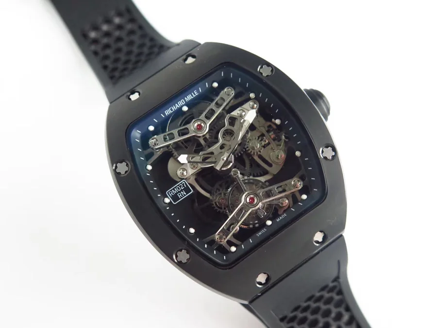 Richard Mille Replica RM 027 Black Rubber Strap Dense Bottom