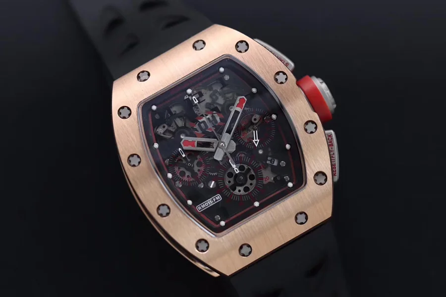 Richard Mille Replica RM 011 Black Strap Black Dial