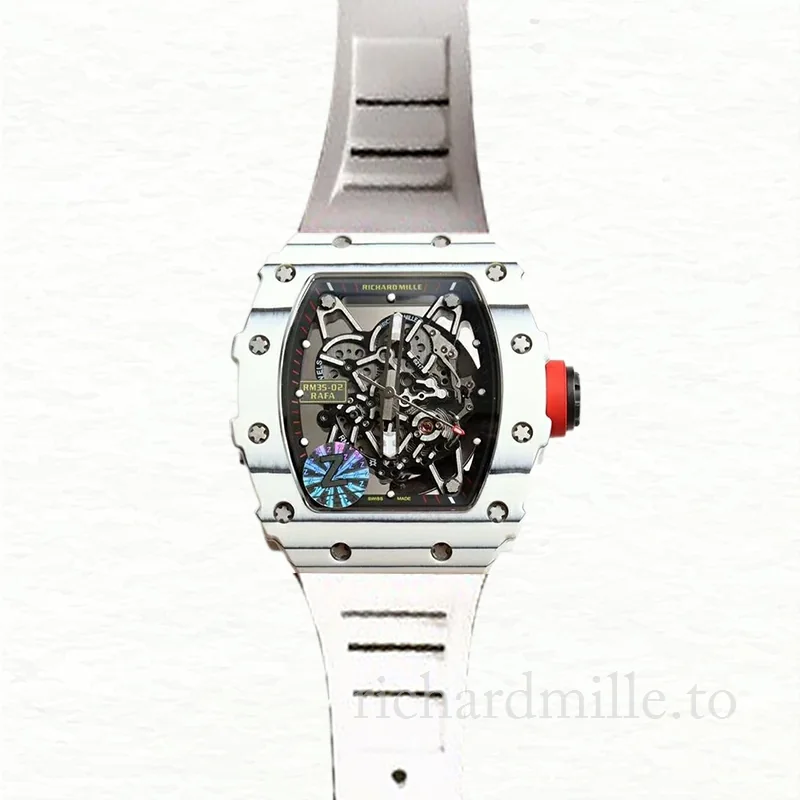 Richard Mille RM35-02 Men Mechanical Watch Rubber Band Carbon Fiber
