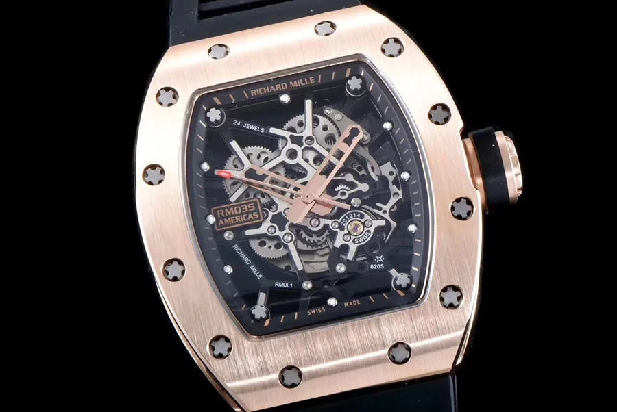 Richard Mille Replica RM 035 Black Strap Folding Clasp