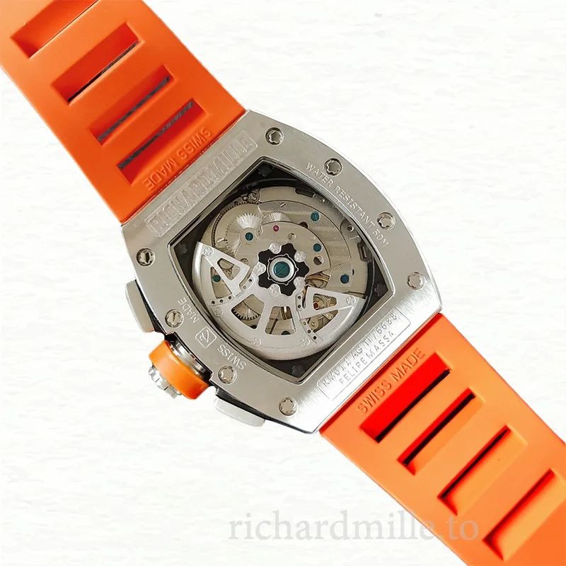 Richard Mille RM011 Men Mechanical Transparent Dial Rubber Band