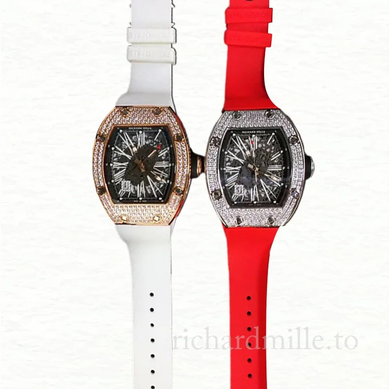 Richard Mille RM023 Mechanical Men Rubber Band Watch Diamond Bezel
