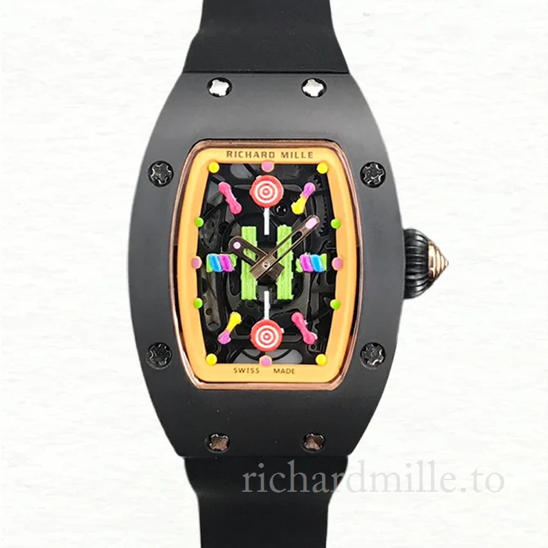 Richard Mille RM37-01 Mechanical Ladies Watch Stainless Steel Rubber Band