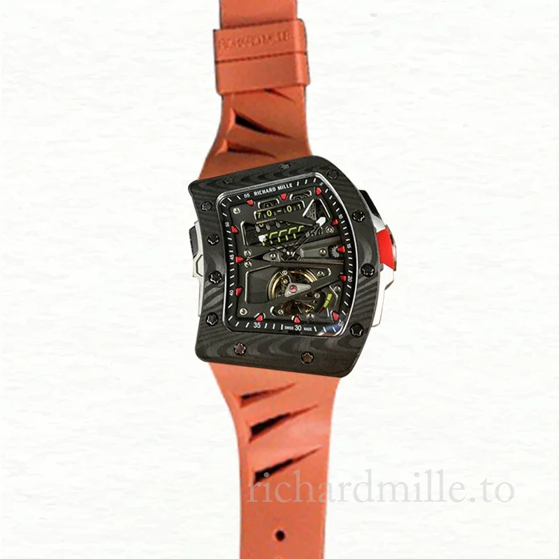 Richard Mille RM70-01 Mechanical Men Rubber Band Carbon Fiber Dark Grey Dial