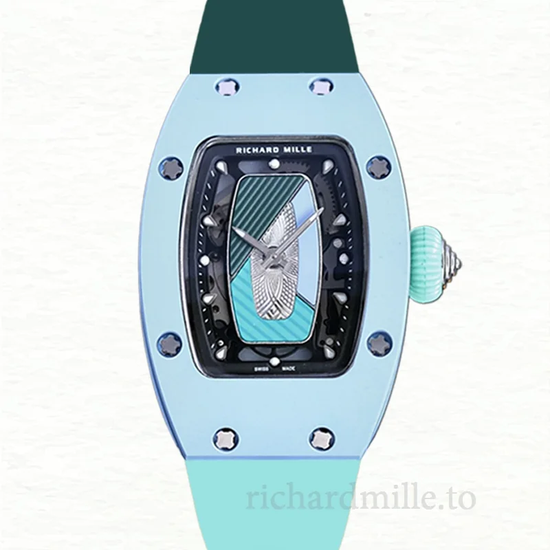 Richard Mille RM07-01 Ladies Automatic Watch Transparent Dial Rubber Band