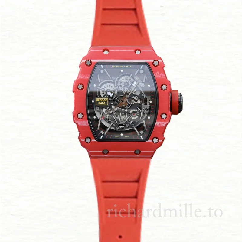 Richard Mille RM35-02 Men Mechanical Ceramics Bezel Transparent Dial