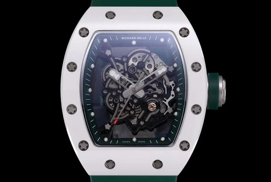 Richard Mille Replica RM 055 Green Strap White Ceramic Bezel