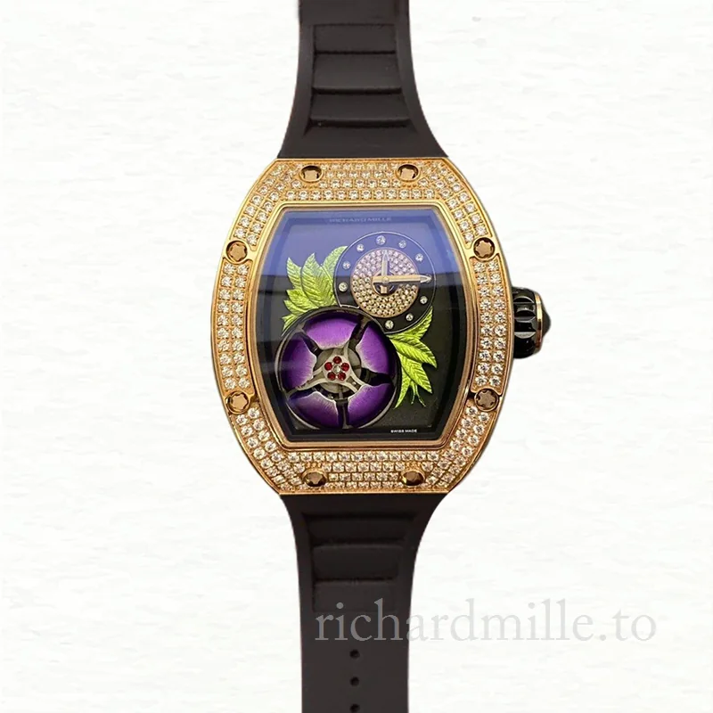 Richard Mille RM19-02 Hand Wind Men Rubber Band Flowers Dial