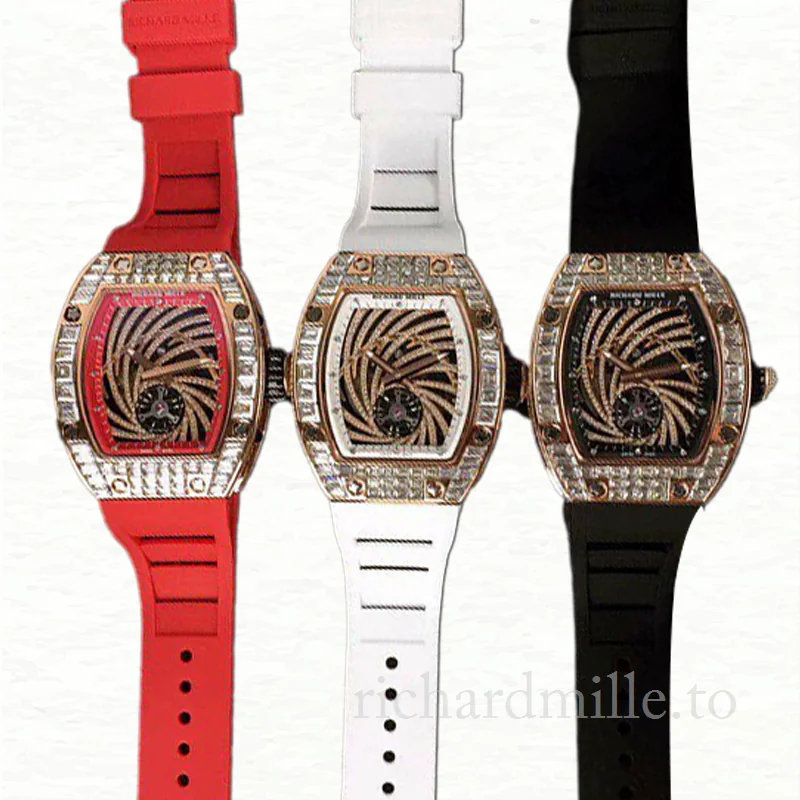 Richard Mille RM51-02 Mechanical Ladies Watch Transparent Dial Diamond Bezel