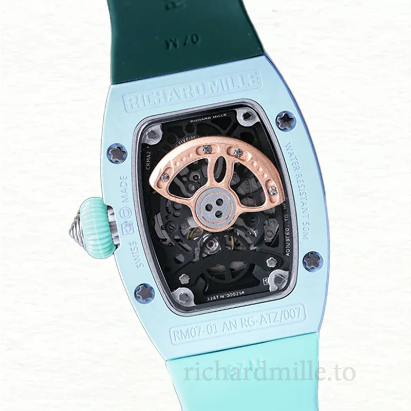 Richard Mille RM07-01 Ladies Automatic Watch Transparent Dial Rubber Band
