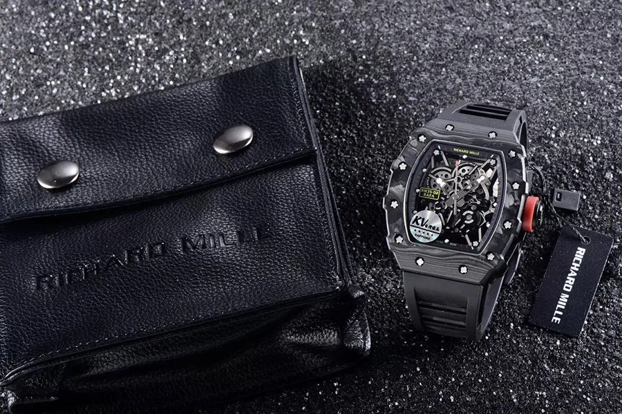 Richard Mille Replica RM 35-02 Black Imported Rubber Strap Folding Buckle
