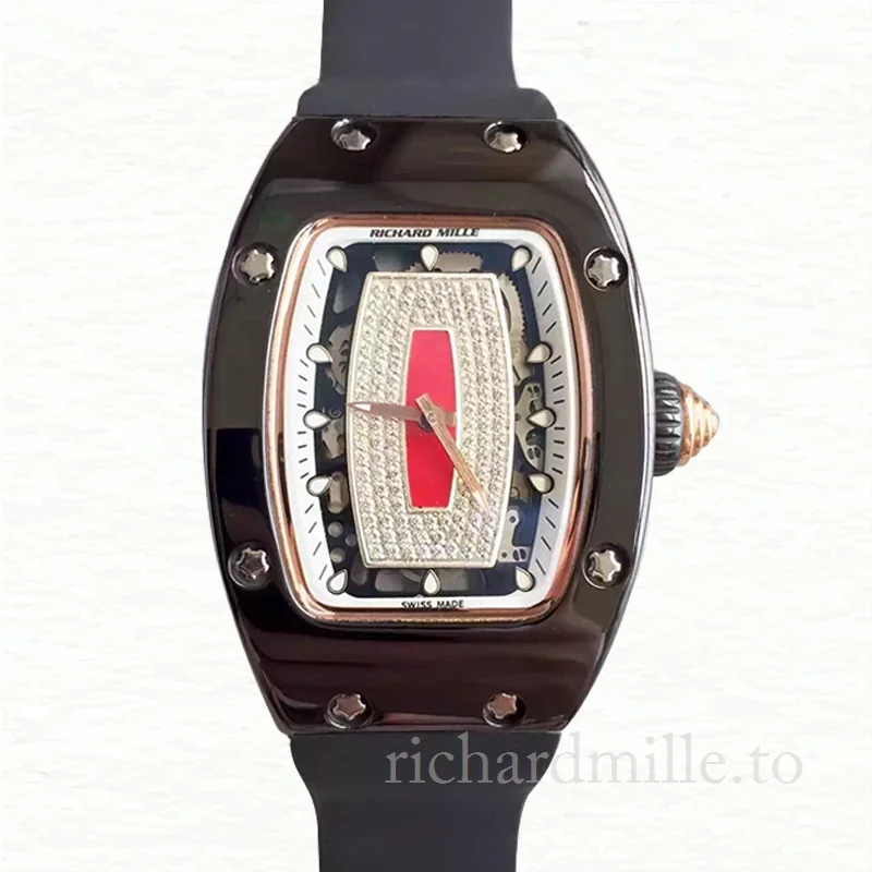 Richard Mille RM07-01 Automatic Ladies Red With Diamonds Dial Watch