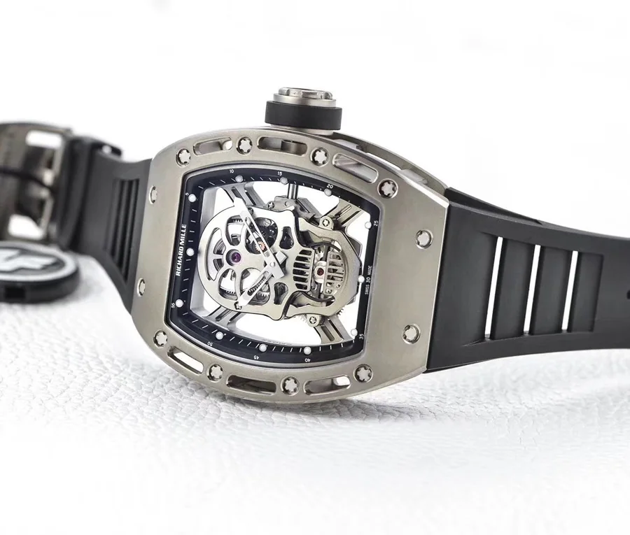 Richard Mille Replica RM 052 Black Rubber Strap Folding Buckle