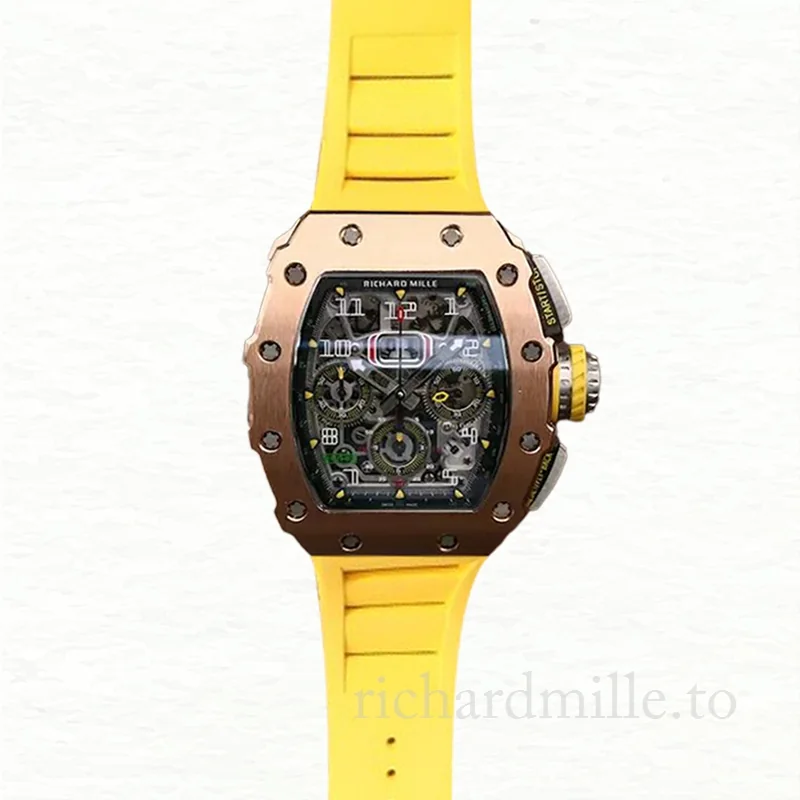 Richard Mille RM11-03 Men Automatic Transparent Dial Stainless Steel Watch