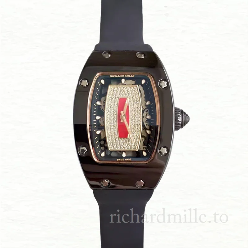Richard Mille RM07-01 Ladies Automatic Rubber Band Watch Ceramics Bezel