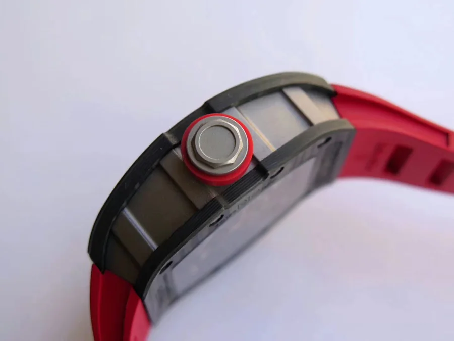 Richard Mille Replica RM 055 Red Rubber Strap Carbon Fiber Bezel