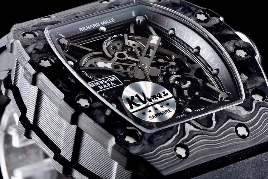 Richard Mille Replica RM 35 02 Black Imported Rubber Strap
