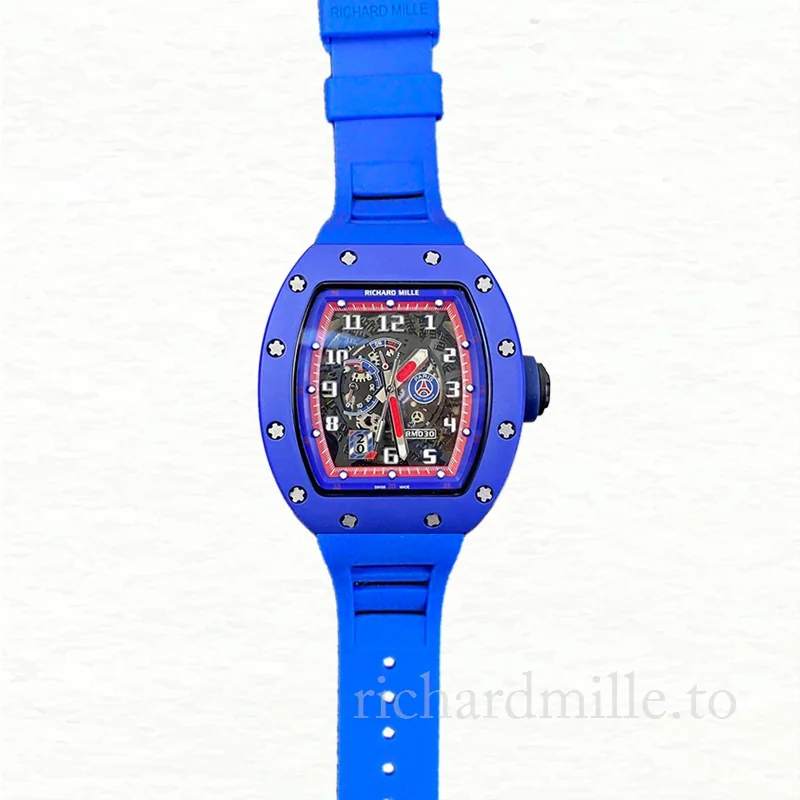 Richard Mille RM030 Men Mechanical Watch Ceramics Bezel Rubber Band