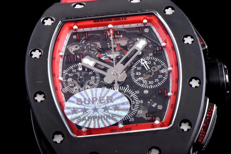 Richard Mille Replica RM 011 Red Rubber Strap