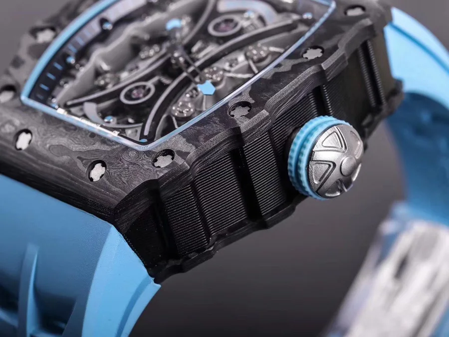 Richard Mille Replica RM 53-01 Blue Rubber Strap