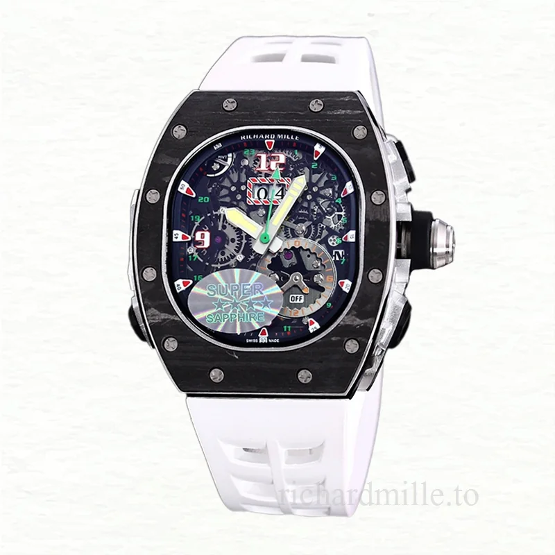 Richard Mille RM 62-01 Men Automatic Watch Carbon Fiber Transparent Dial
