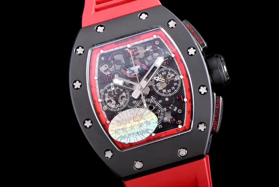 Richard Mille Replica RM 011 Red Rubber Strap