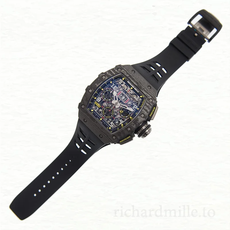 Richard Mille RM11-03 Men Automatic Transparent Dial Rubber Band Watch