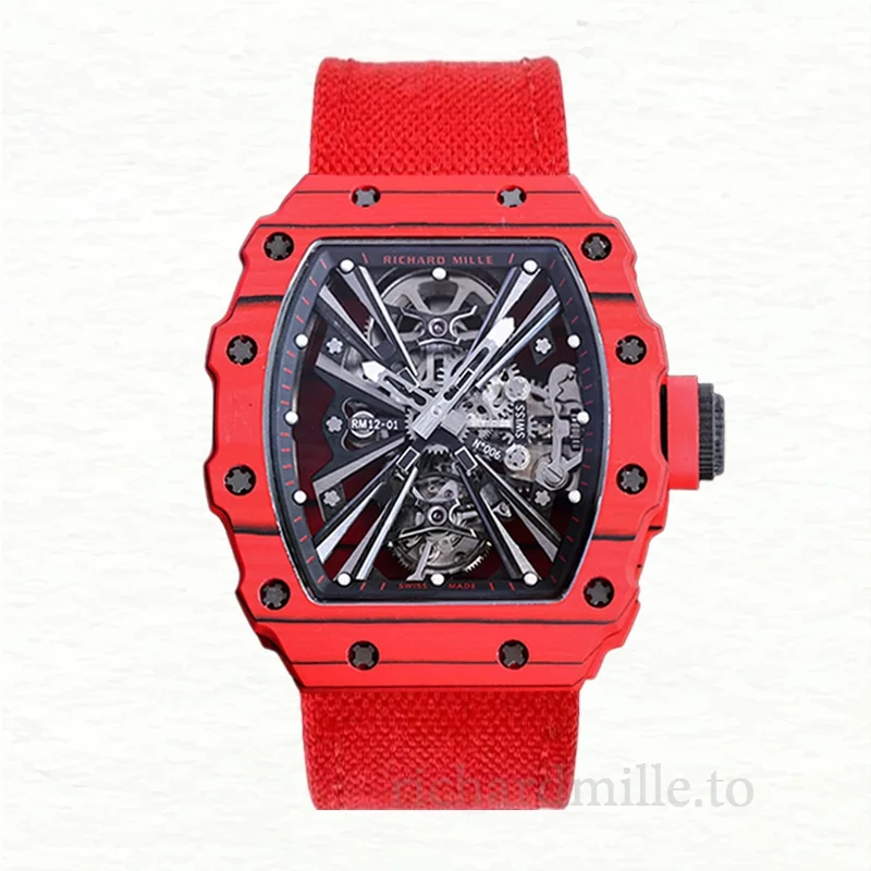 Richard Mille RM12-01 Automatic Men Strap Transparent Dial Watch