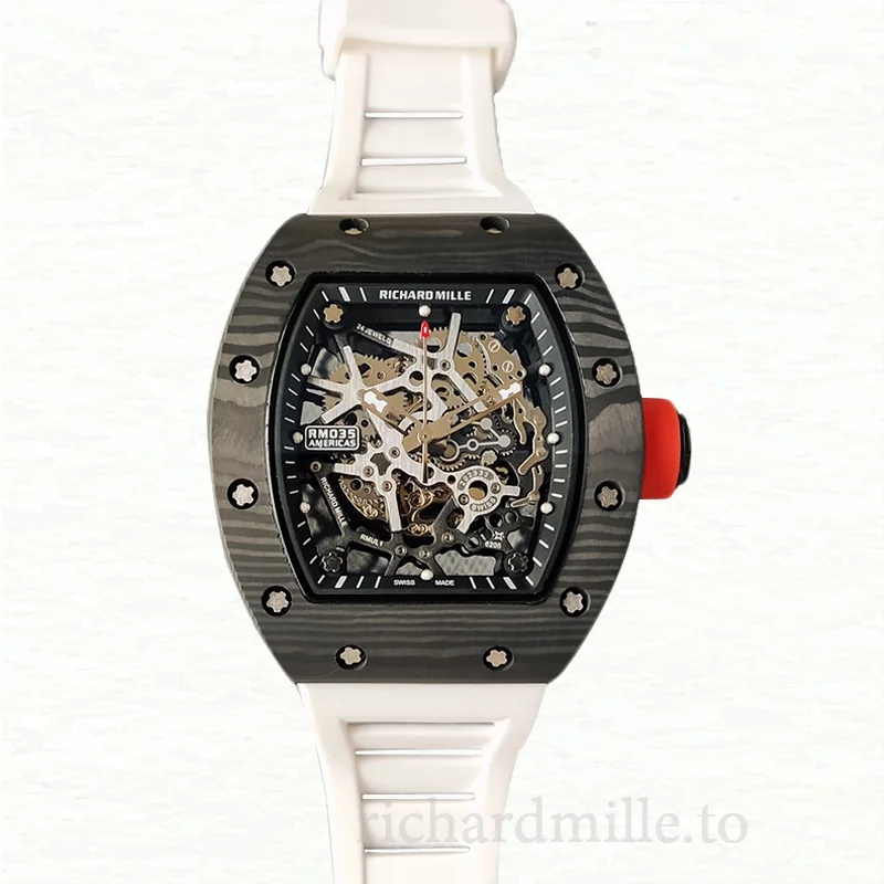 Richard Mille RM35 Mechanical Men Watch Skeleton Dial Rubber Band