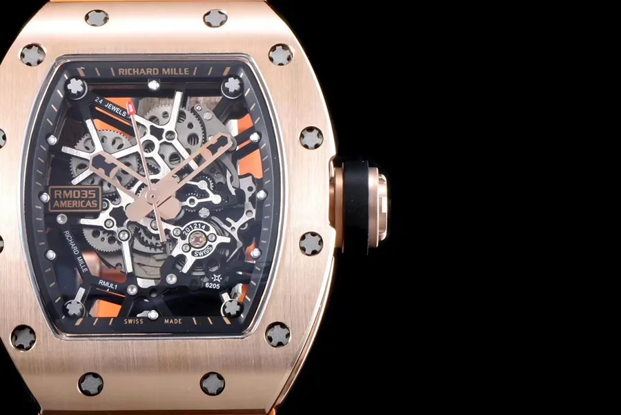 Richard Mille Replica RM 035 Orange Rubber Strap