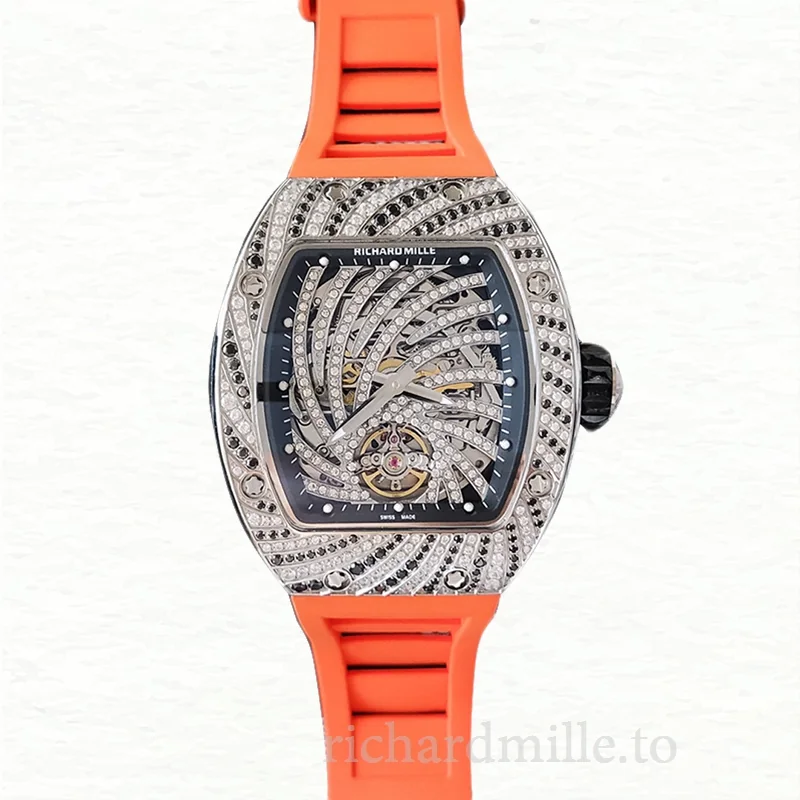 Richard Mille RM51-02 Ladies Mechanical Diamond Bezel Rubber Band