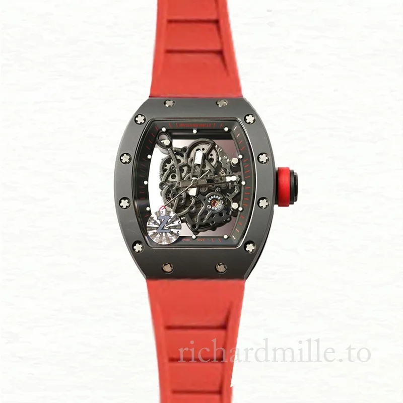 Richard Mille RM055 Mechanical Men Rubber Band Transparent Dial