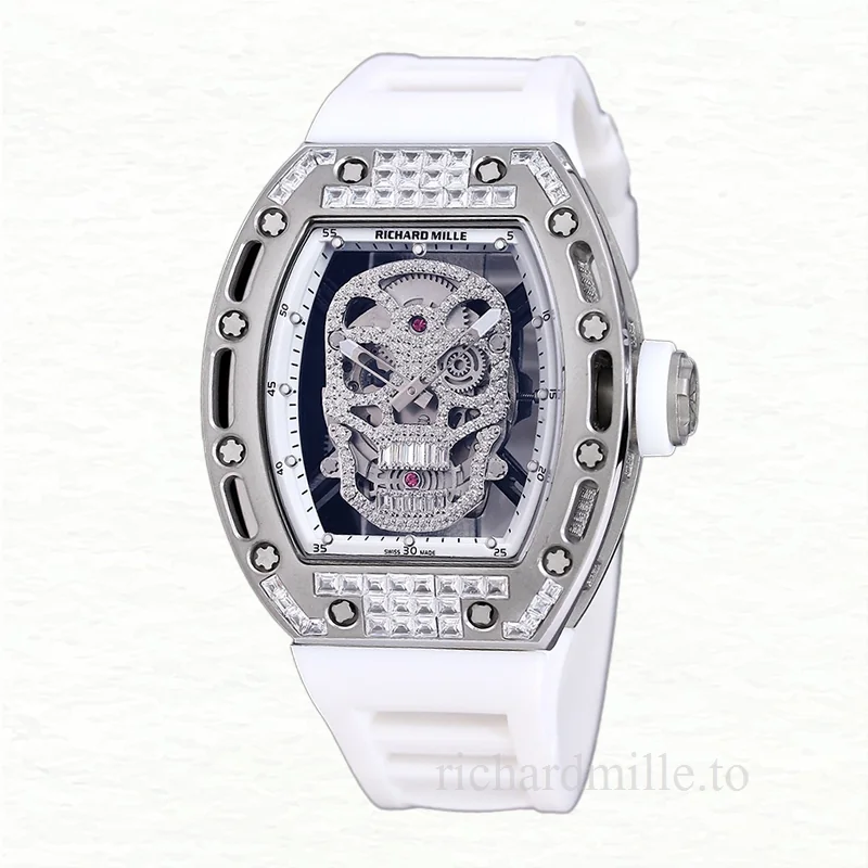 Richard Mille RM 052 Automatic Men Rubber Band Watch Stainless Steel