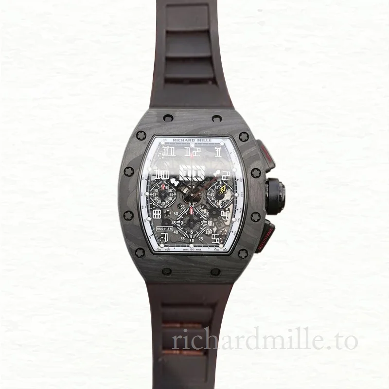 Richard Mille RM011 Automatic Men Watch Rubber Band Titanium