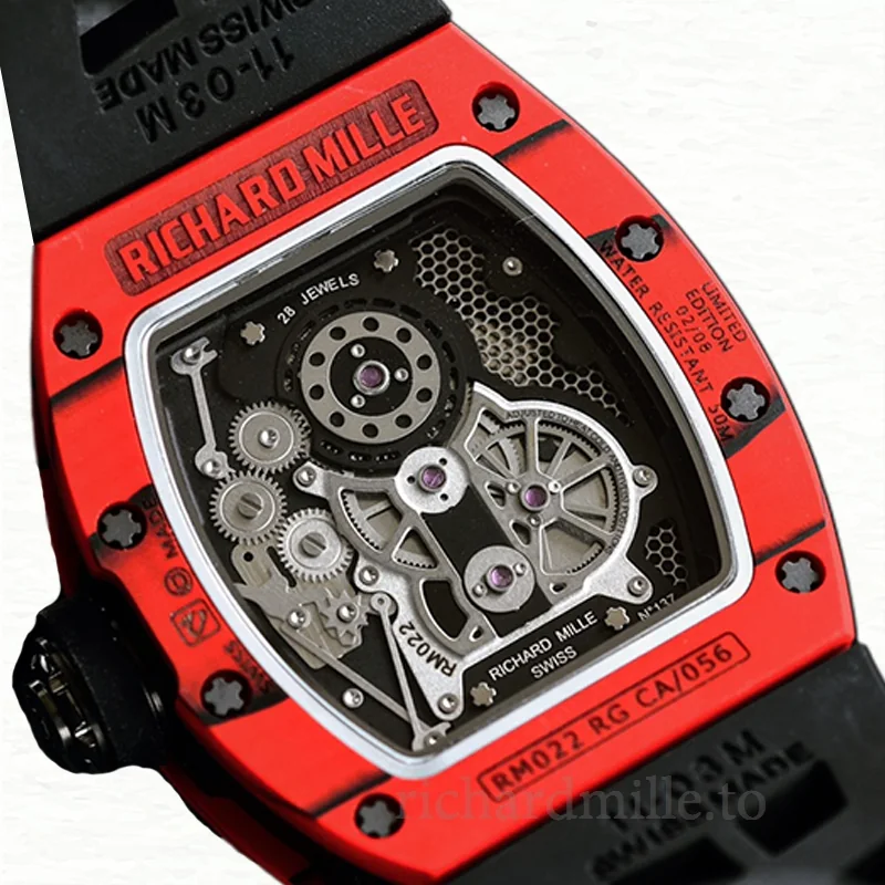 Richard Mille RM022 Automatic Men Black Dial Rubber Band