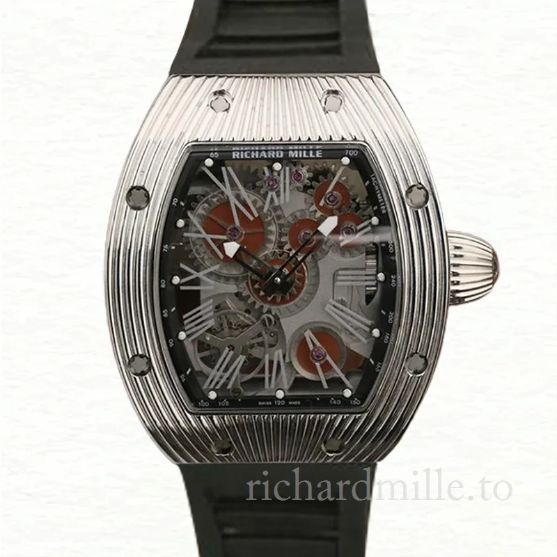 Richard Mille RM018 Mechanical Men Watch Stainless Steel Rubber Band