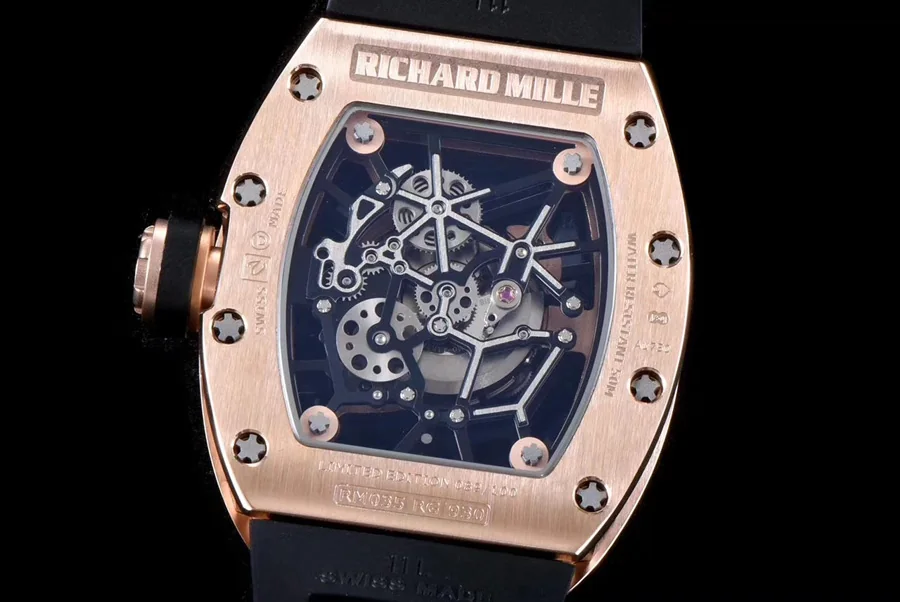 Richard Mille Replica RM 035 Black Strap Folding Clasp