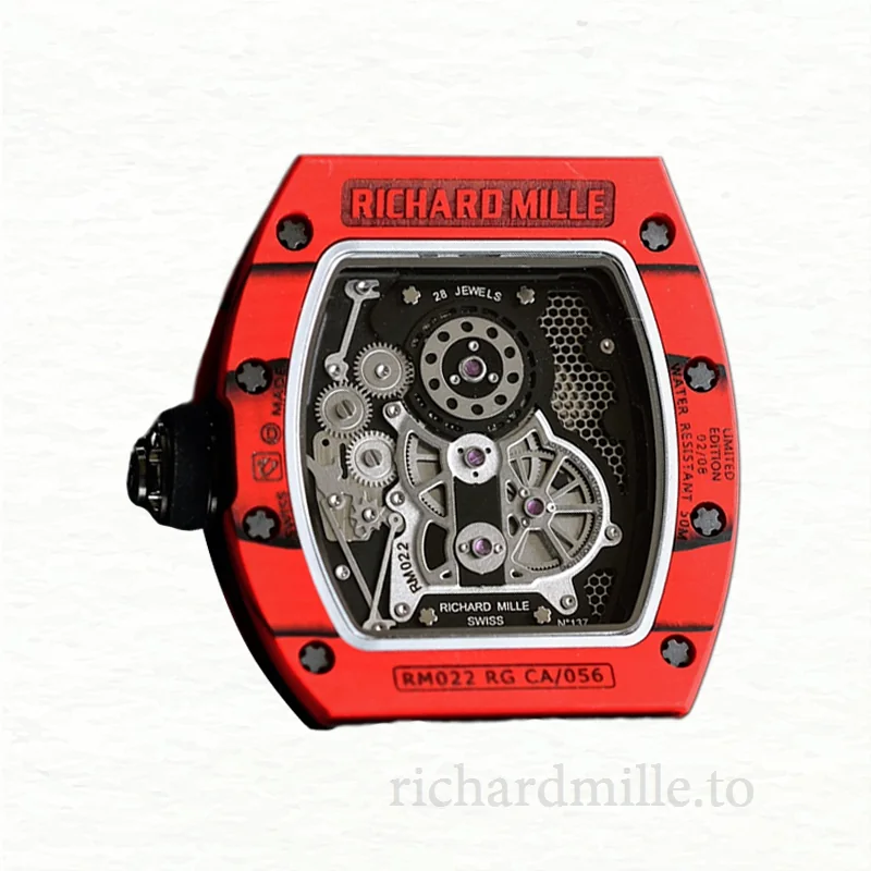 Richard Mille RM022 Automatic Men Black Dial Rubber Band Watch