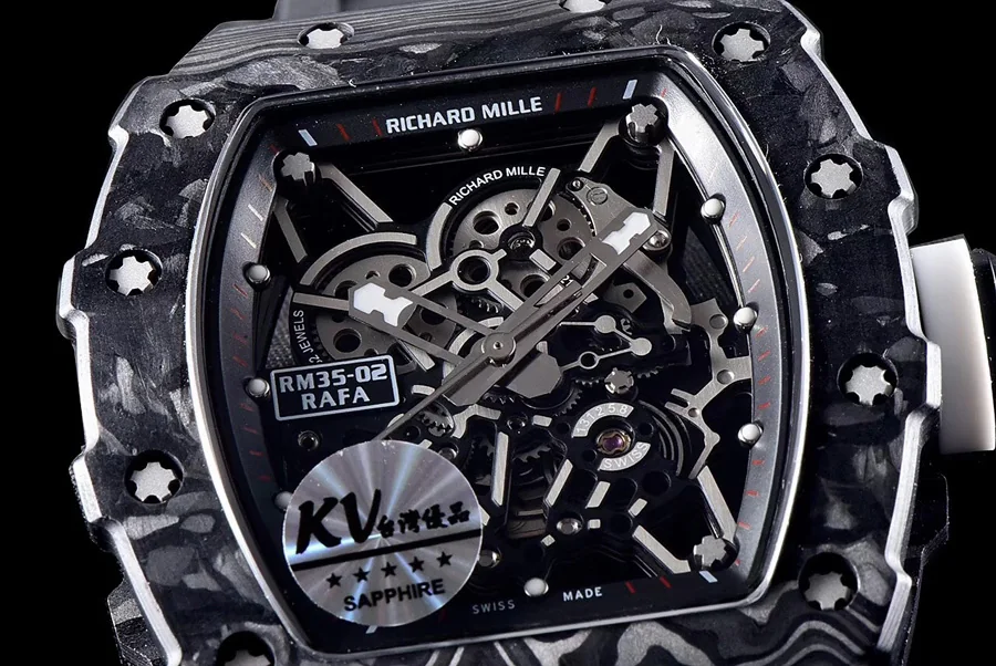 Richard Mille Replica RM 35 02 Black Imported Rubber Strap