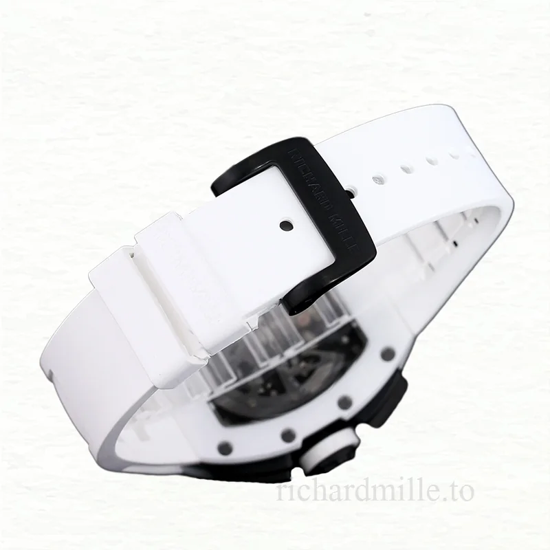 Richard Mille RM 011 Men Automatic Rubber Band Acrylic Transparent Dial