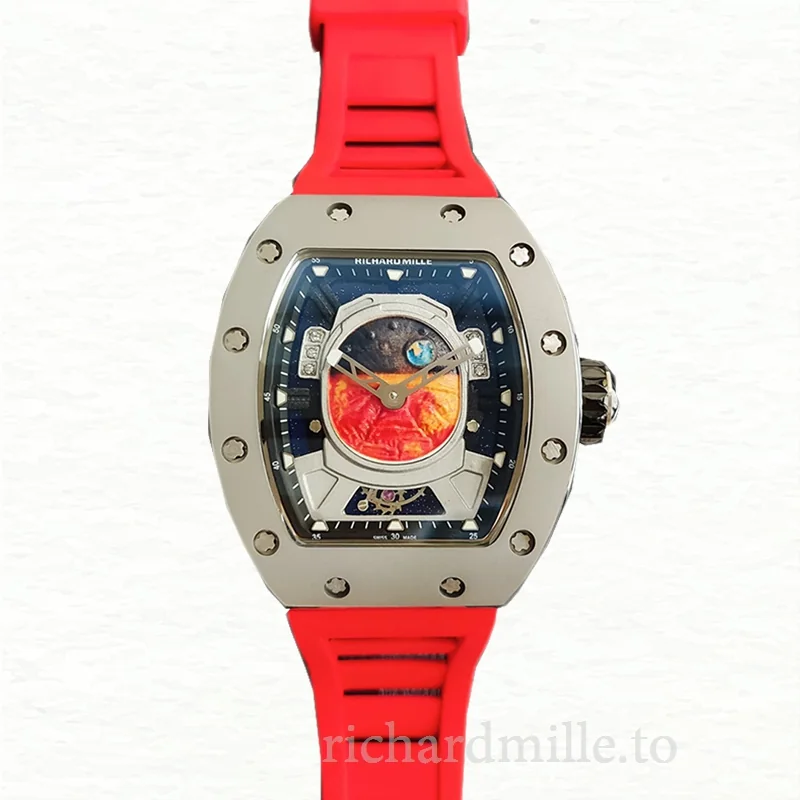 Richard Mille RM52-05 Men Mechanical Mars Earth Dial Rubber Band