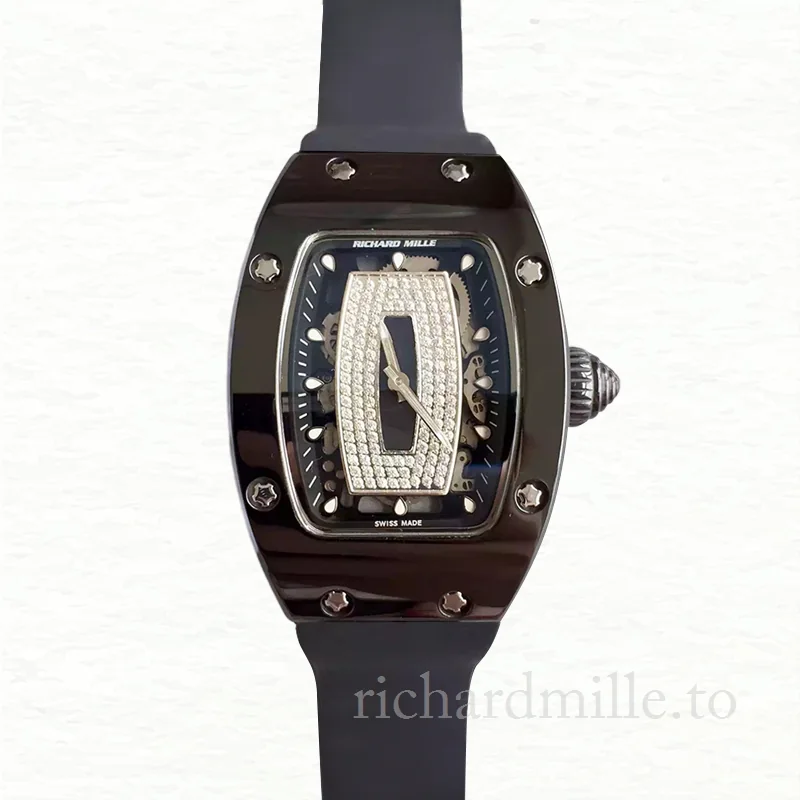 Richard Mille RM07-01 Automatic Ladies Ceramics Bezel Watch Rubber Band