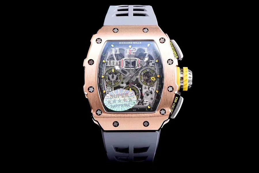 Richard Mille Replica RM 11-03 Grey Rubber Strap