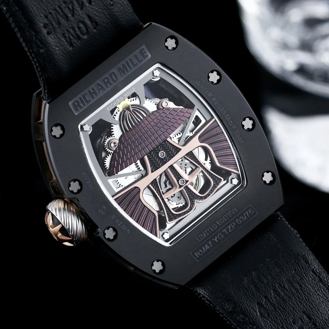 Luxury Richard Mille RM 47 Replica – Best Swiss Skeleton Tourbillon Watch With Ceramic Case & Samurai Design