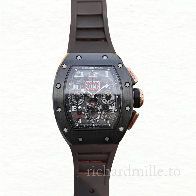 Richard Mille RM011 Men Automatic Stainless Steel Transparent Dial Watch