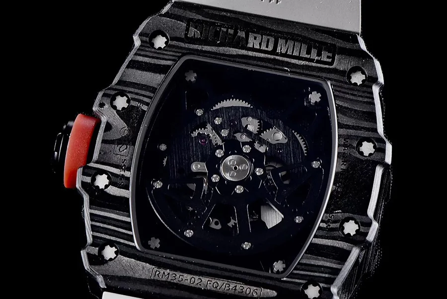 Richard Mille Replica RM 35 Grey Strap Imported Carbon Fiber Material Bezel