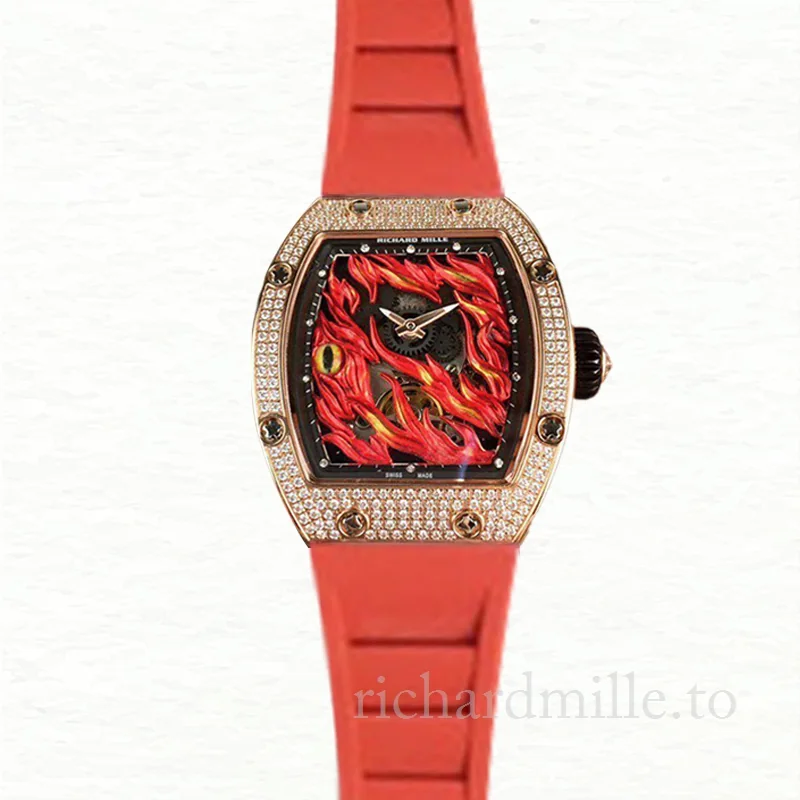 Richard Mille RM26-02 Hand Wind Men Flame Dial Rubber Band