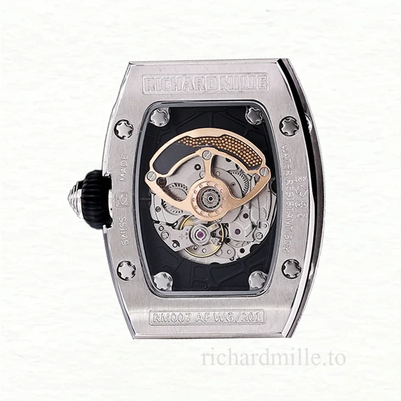 Richard Mille RM 07-01 Ladies Automatic Watch Black With Diamonds Dial